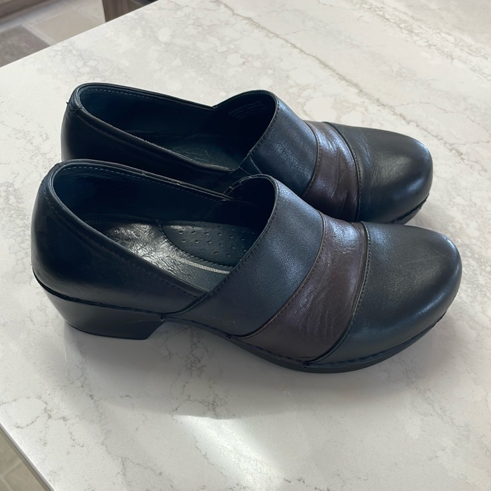 Dansko black and brown leather shoes